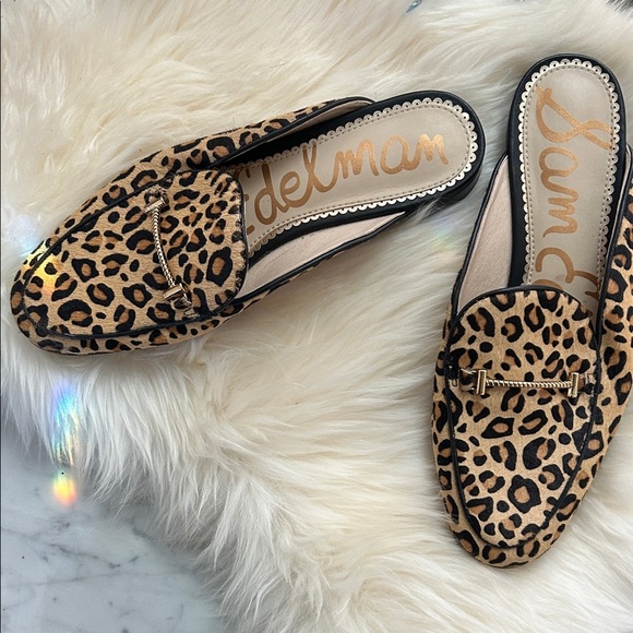 Sam Edelman Linnie Bit Mule Animal Print Real Calf Hair Leather Loafers Sz 6 1/2 - Picture 8 of 8
